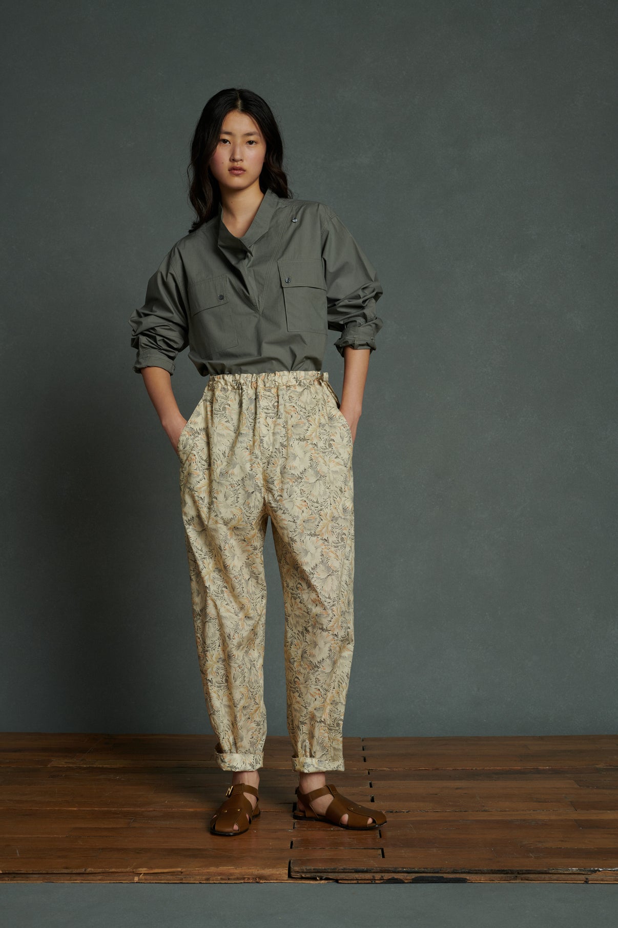 Pantalon Andreas - Beige/Gris - Coton - Femme vue 1