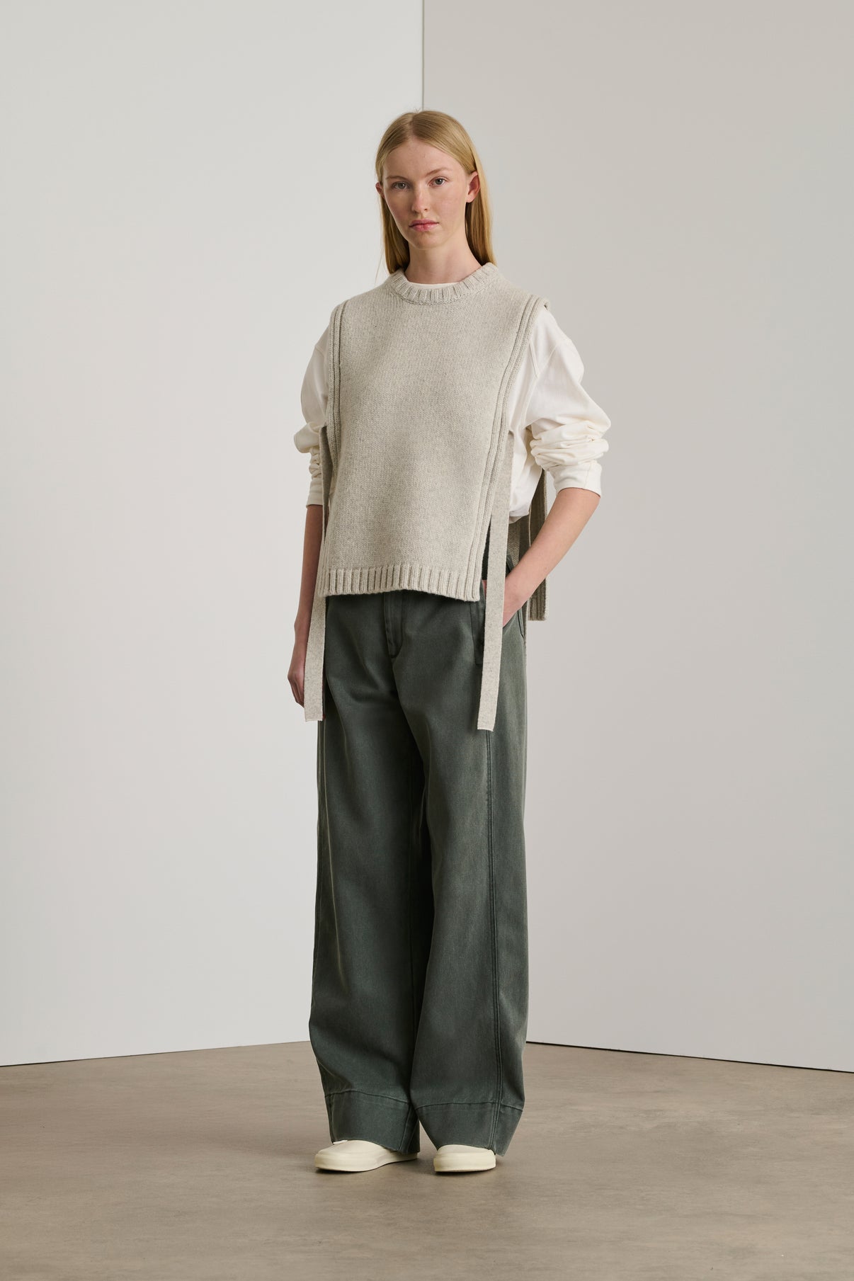 Pull Uzel - Gris Clair - Laine - Femme vue 1