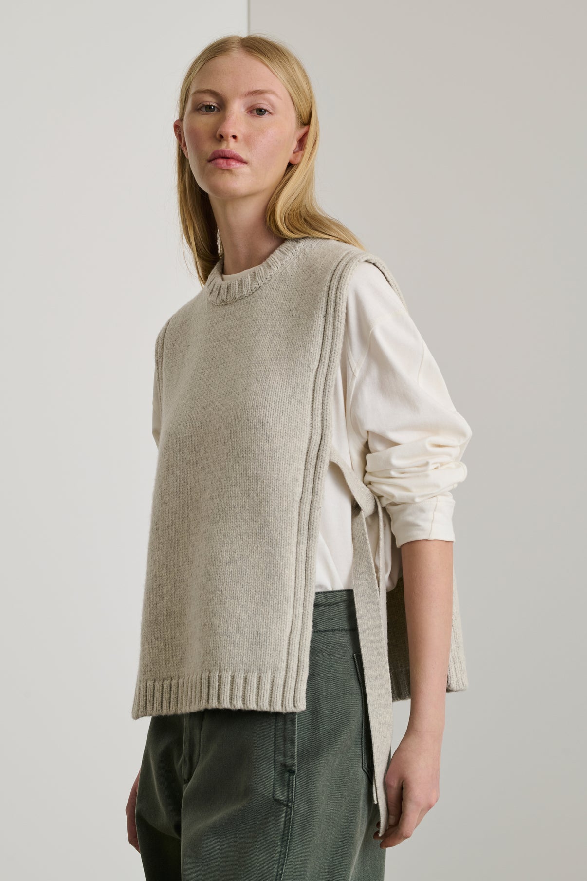 Pull Uzel - Gris Clair - Laine - Femme vue 2